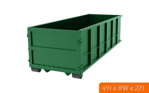 you can rent a 20 yard dumpster for a period of 7-14 days on average